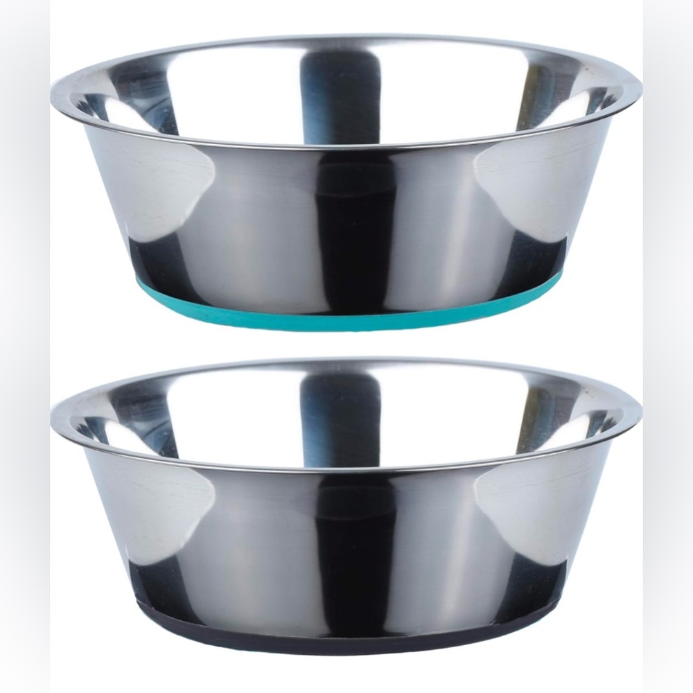 PEGGY11 Deep Stainless Steel Anti-Slip Dog Bowls with Silicone bottoms - 2 Bowls